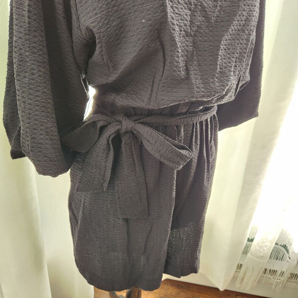 Black Women's Tie-Waist Jumpsuit - Picture 4 of 13